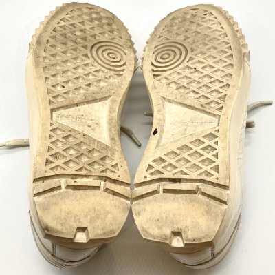 画像1: OLD FERRAGAMO(オールドフェラガモ) ホワイトレザーレースアップスニーカー 6C