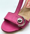 画像7: OLD FERRAGAMO(オールドフェラガモ)マゼンタピンクレザー×シルバーガンチーニ金具付きサンダル 6C (7)