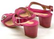 画像13: OLD FERRAGAMO(オールドフェラガモ)マゼンタピンクレザー×シルバーガンチーニ金具付きサンダル 6C (13)