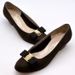 画像15: OLD FERRAGAMO(オールドフェラガモ) ダークブラウンスエードヴァラリボンパンプス 6 1/2C (15)