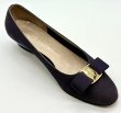 画像2: OLD FERRAGAMO(オールドフェラガモ) ブルーパープルスエードヴァラリボンパンプス 5 1/2C (2)