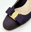 画像6: OLD FERRAGAMO(オールドフェラガモ) ブルーパープルスエードヴァラリボンパンプス 5 1/2C (6)