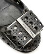 画像8: OLD FERRAGAMO(オールドフェラガモ) ブラックメッシュ×レーザーカッティングリボンフラワーヒールパンプス 5 1/2D (8)