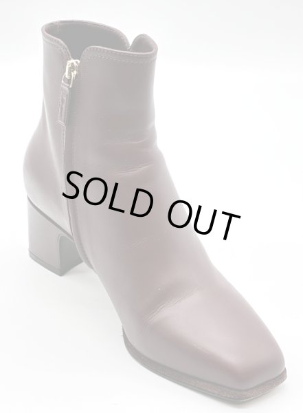 画像2: OLD FERRAGAMO(オールドフェラガモ)ボルドーレザーガンチーニ金具付きショートブーツ 7 1/2 (2)