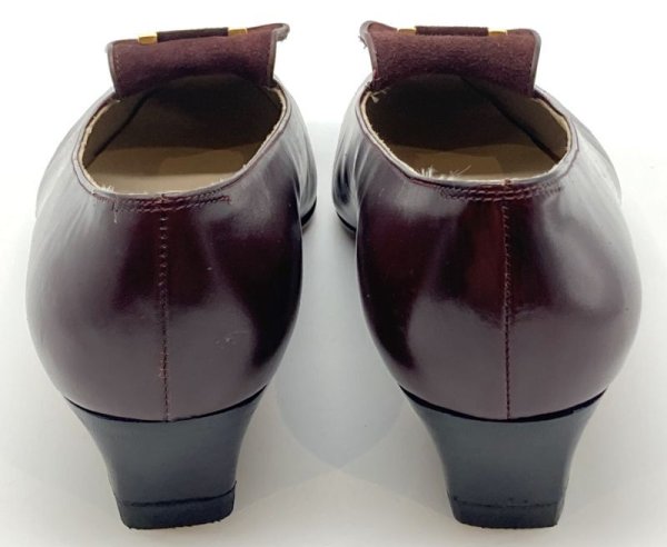 画像9: OLD FERRAGAMO(オールドフェラガモ/ヴィンテージ) ボルドーレザー×スエードガンチーニパンプス(デッドストック)4 1/2D (9)