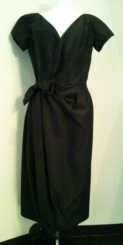 ♡Rental Dress CHRISTIAN DIOR(クリスチャンディオール)50'sヴィンテージブラックラップドレス