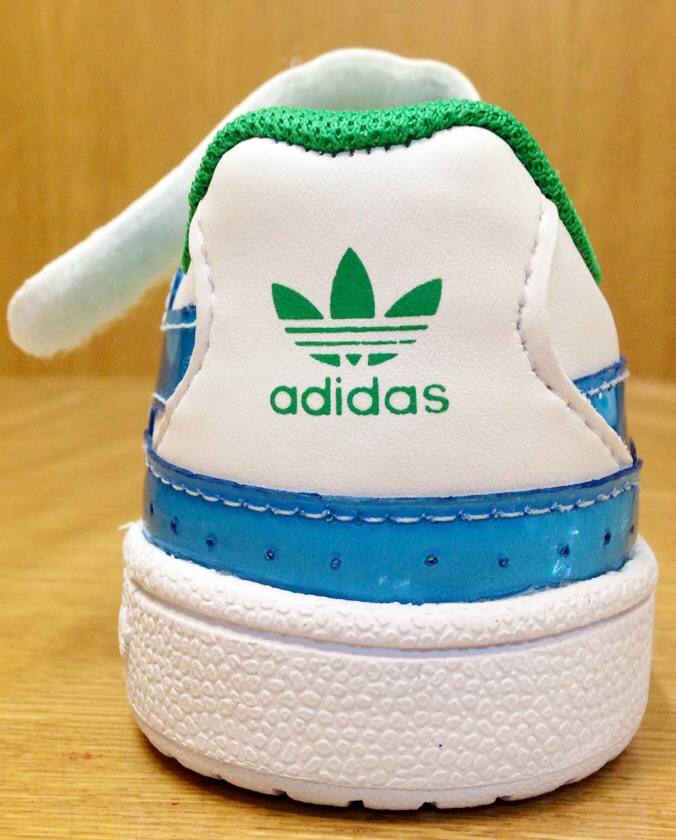 adidas(アディダス)ホワイト×グリーン×ブルーFORUM LO XL EL Iキッズ