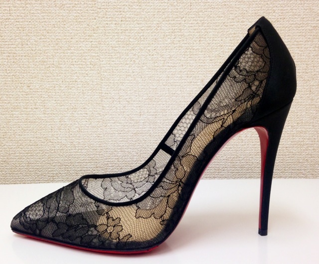 CHRISTIAN LOUBOUTIN(クリスチャンルブタン)ブラックレース×シルク ...