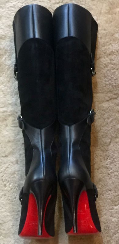 Louboutin ルブタン boots 37.5 24cm black 204ヒール高さ517cm