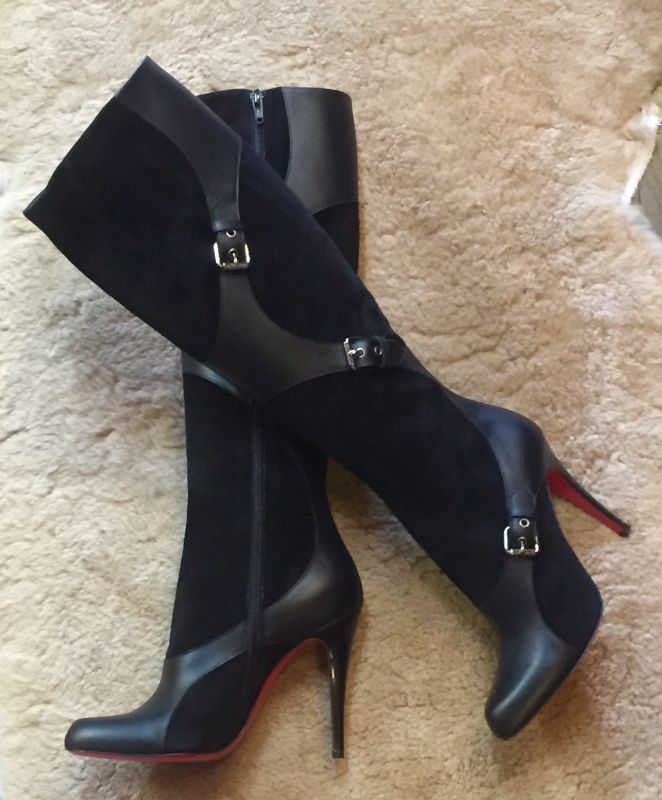 カラーブラックLouboutin ルブタン 38 24cm Black OpenToe 226