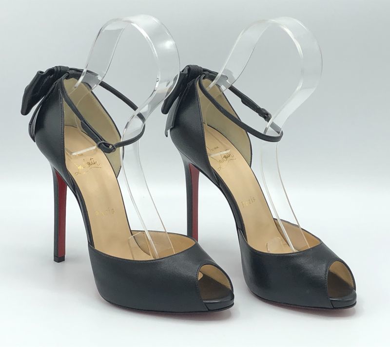 クリスチャンルブタン Christian Louboutin サンダル ヒール プラットフォーム アンクルストラップ スタッズ シューズ レディース 35.5(22.5cm相当) ブラック