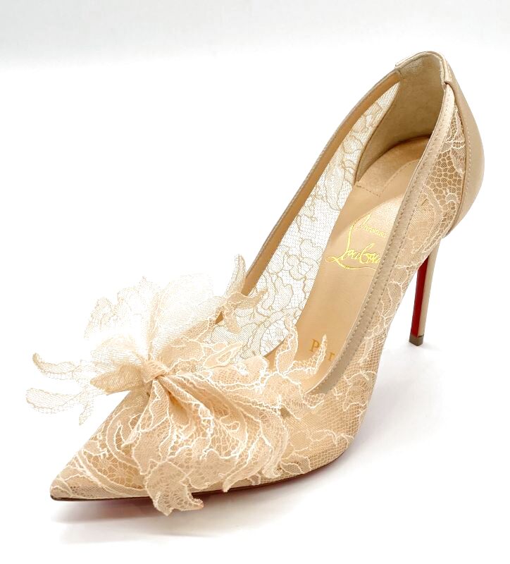 ヒール【箱袋付】Christian louboutinパンプス34(21cm)ベージュ